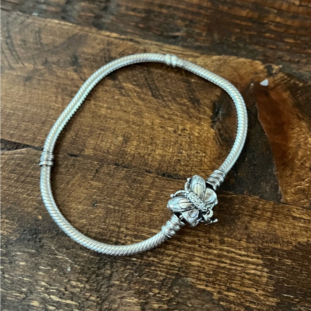 Pandora Moments Butterfly Clasp Snake Chain Bracelet (Jewelry) - 7.5 inches